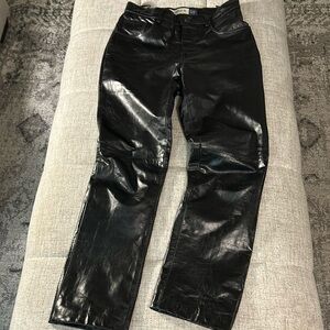 GAP ORIGINAL FIT ,VINTAGE Y2K ,(REAL )LEATHER PANTS ,BLACK ,SIZE 6